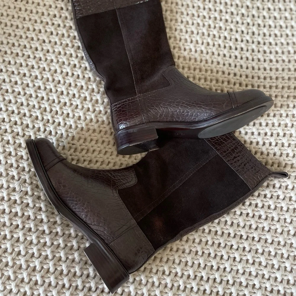 Tory Burch Brown 'corey' Leather Suede Boots - Picture 6 of 15